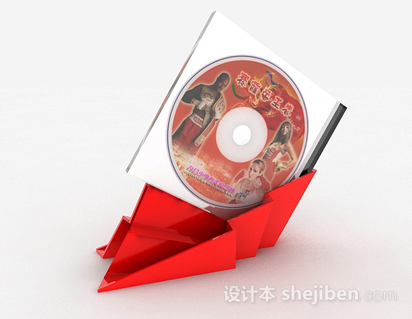 红色DVD光盘3d模型下载