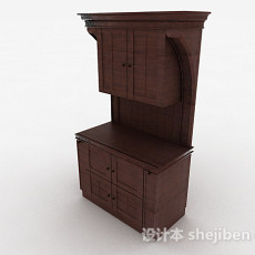 棕色木质柜子3d模型下载
