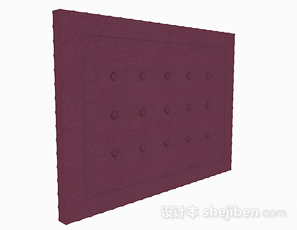 紫色床头软包3d模型下载