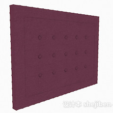紫色床头软包3d模型下载