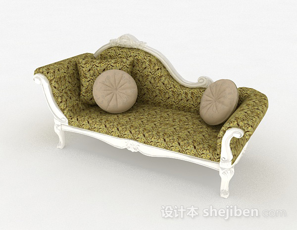欧式风格布艺双人沙发3d模型下载