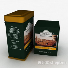 欧式风格绿色包装茶盒3d模型下载