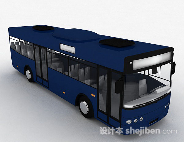 深蓝色巴士车模型