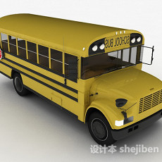 黄色巴士校车3d模型下载
