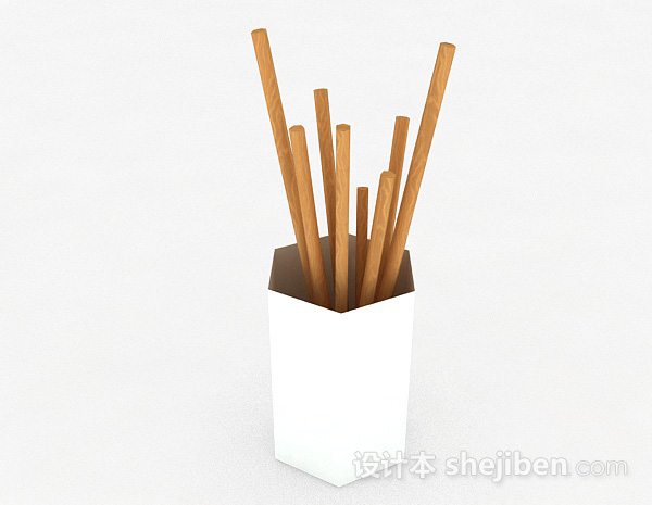 设计本纯白色筷子篓3d模型下载