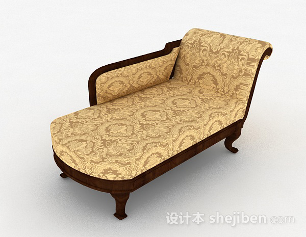 黄色沙发躺椅3d模型下载