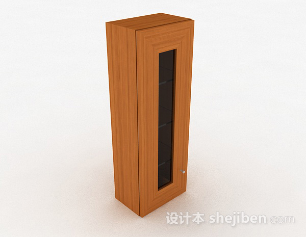 木质单门三层展示柜