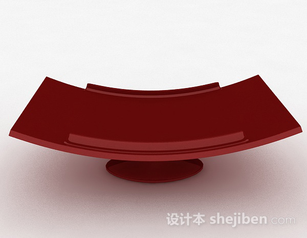 现代风格红色餐盘3d模型下载