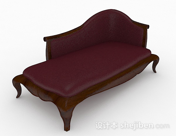 欧式紫色贵妃椅3d模型下载