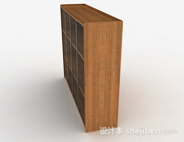 免费木质三层展示柜3d模型下载