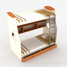 现代风格双层单人床3d模型下载