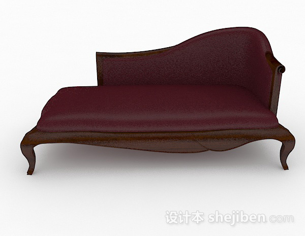 免费欧式紫色贵妃椅3d模型下载