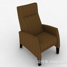 现代棕色布艺家居椅3d模型下载