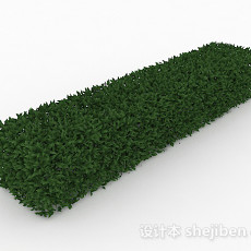 披针形树叶灌木长方形造型3d模型下载