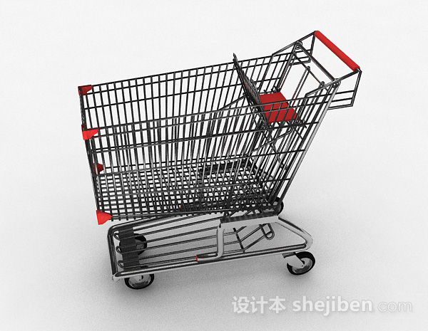 设计本现代风超市购物车3d模型下载