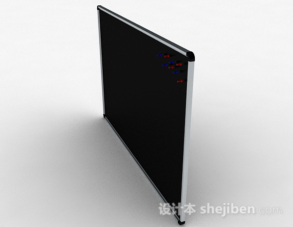 免费黑色方形黑板3d模型下载