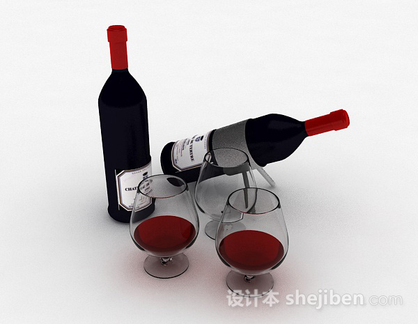 免费红酒3d模型下载