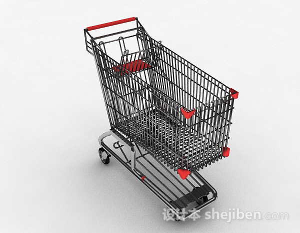 现代风超市购物车3d模型下载