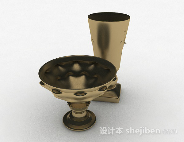 设计本金属家用杯具3d模型下载