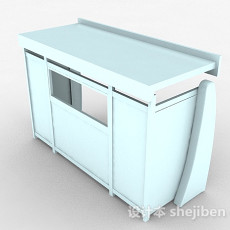 浅蓝色木质售卖亭3d模型下载
