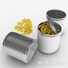 银色金属易拉罐容器3d模型下载