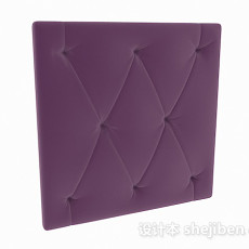 紫色床头软包背景3d模型下载