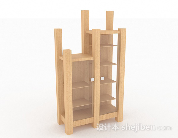 简约木质家居柜子3d模型下载