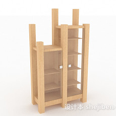 简约木质家居柜子3d模型下载