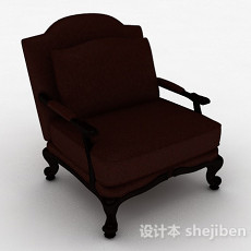 棕色单人家居椅3d模型下载