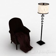 欧式简约单人沙发3d模型下载