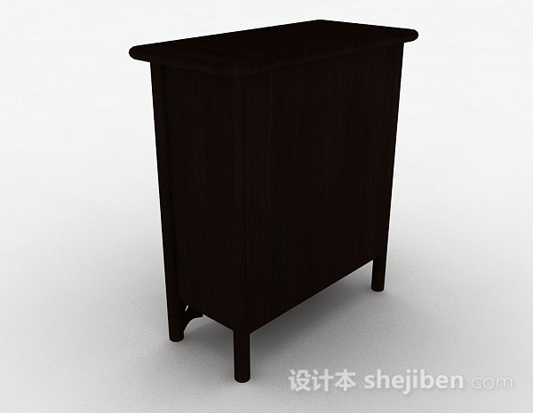 设计本黑色木质立体储物柜3d模型下载