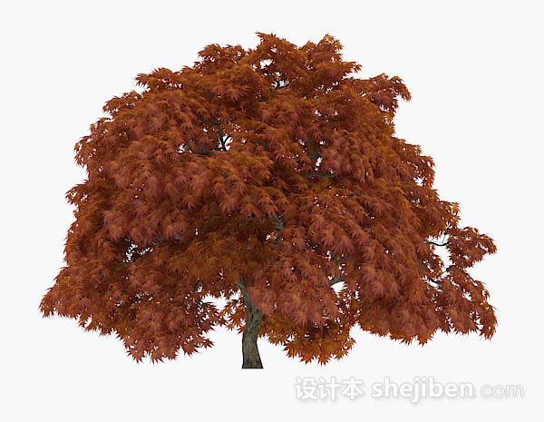 免费红色枫树3d模型下载