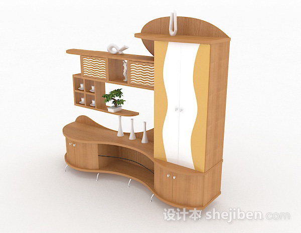 现代风格家居木质柜子3d模型下载