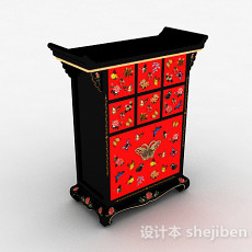 中式风格衣柜3d模型下载