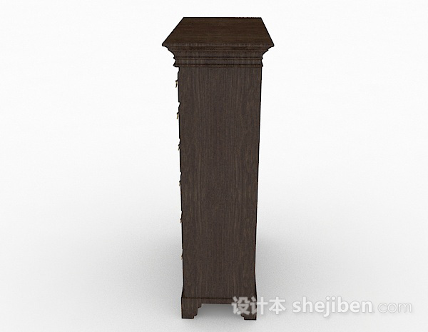 免费中式木质棕色柜子3d模型下载
