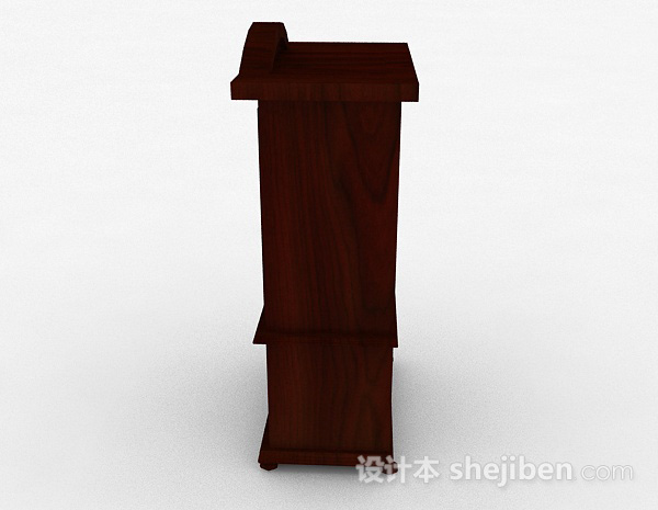 免费棕色木质双层柜3d模型下载