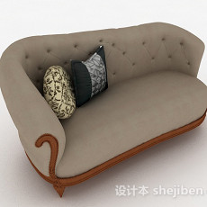欧式风格双人沙发3d模型下载
