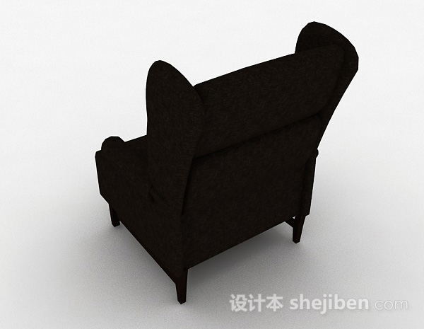 设计本棕色布艺休闲椅3d模型下载