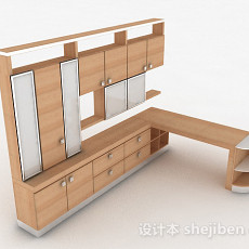 家居木质墙柜3d模型下载