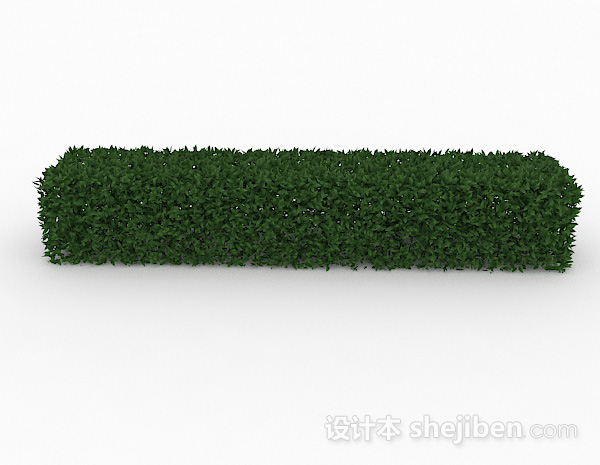设计本披针形树叶灌木长方形造型3d模型下载