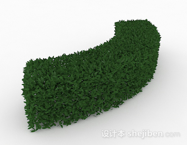 半圆造型绿色灌木3d模型下载