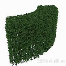 披针形树叶灌木弯曲造型3d模型下载