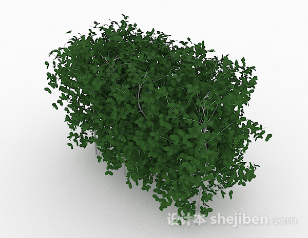 椭圆形树叶灌木树3d模型下载