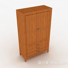 黄色木质衣柜3d模型下载