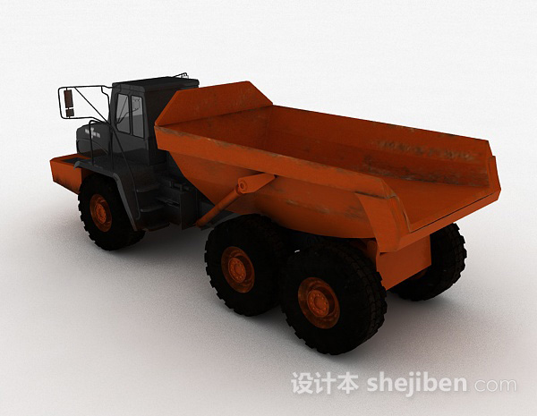 设计本橙色拉土机3d模型下载