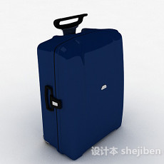 蓝色时尚行李箱3d模型下载