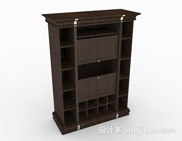 棕色木质书柜