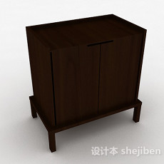 棕色现代风格双门储物柜3d模型下载