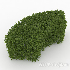 披针形树叶灌木扇形造型3d模型下载