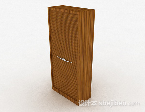 现代风格棕色立体衣柜3d模型下载